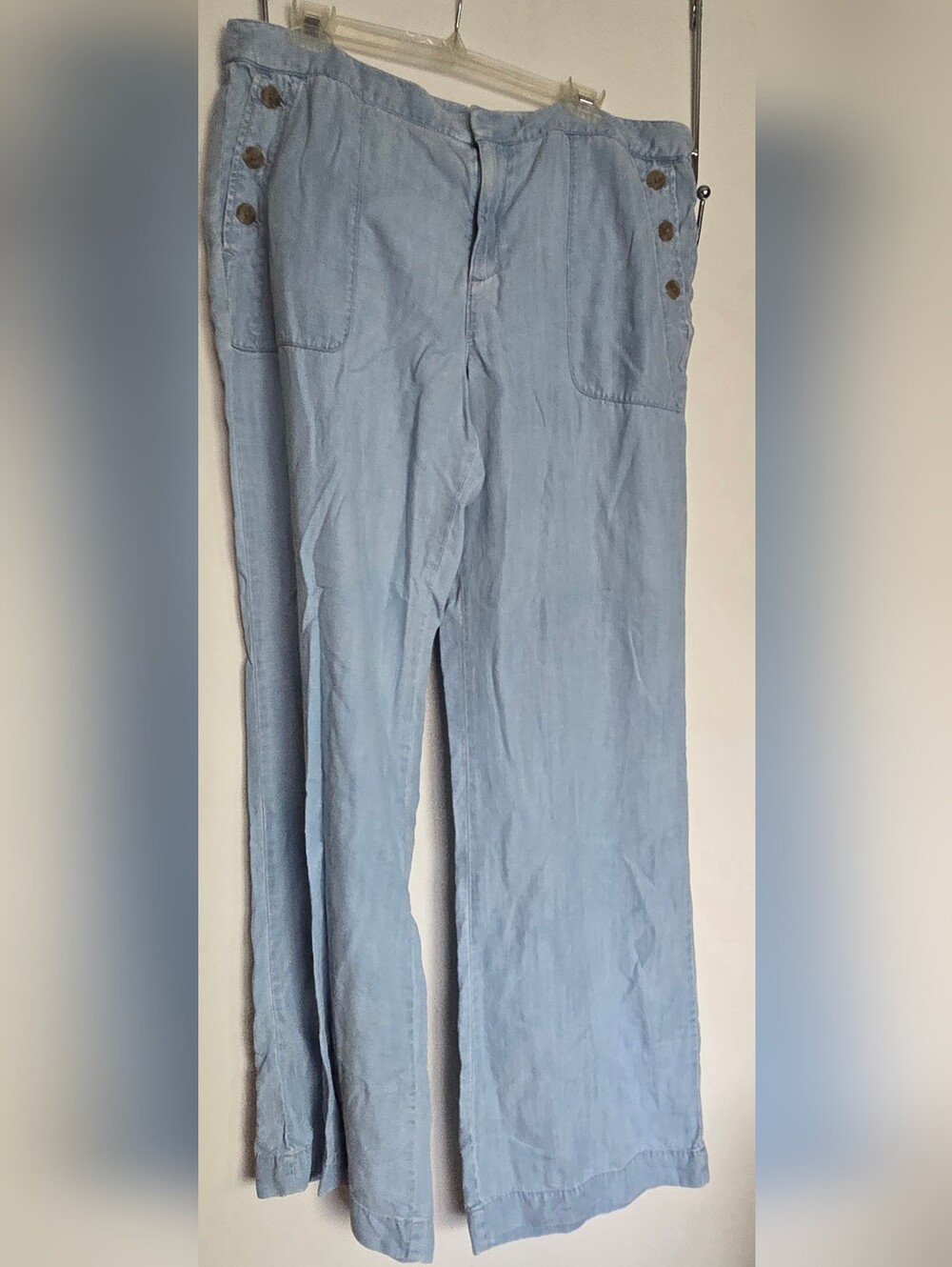 Wide Leg Chambray Palazzo Sailor Pants